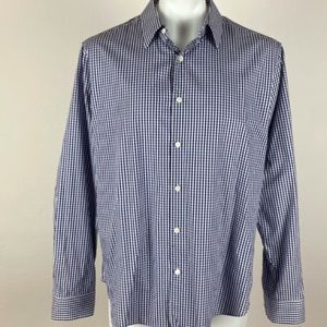 Theory Gingham Long Sleeve Hirt in Size XL